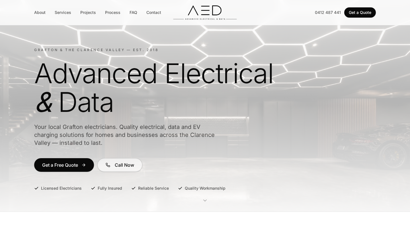 Advanced Electrical website designed by Brisbane Web Design Co