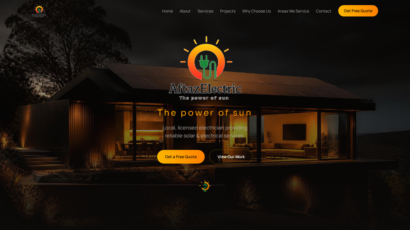 Aftaz Electric website designed by Brisbane Web Design Co