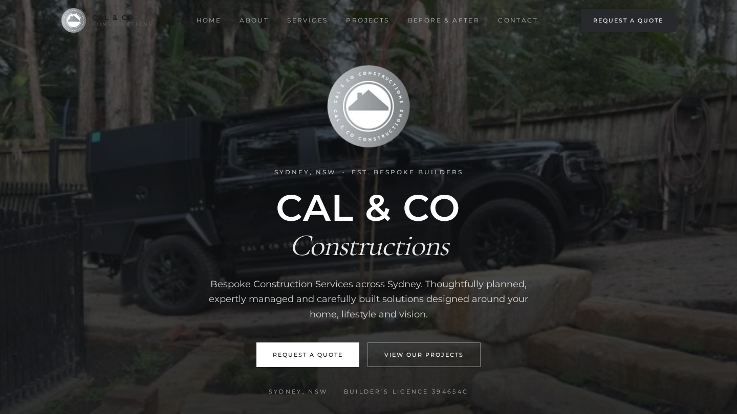 Cal & Co Constructions website designed by Brisbane Web Design Co