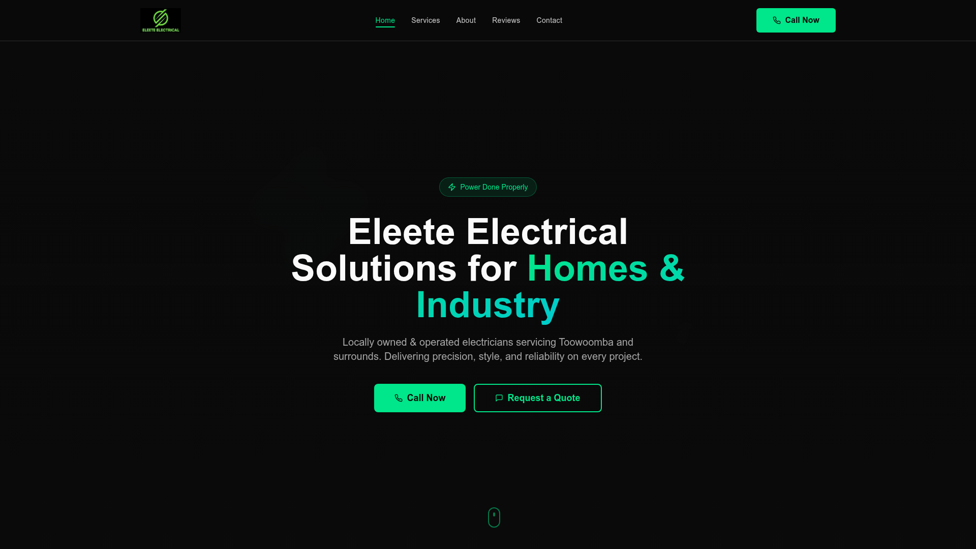 Eleete Electrical website screenshot