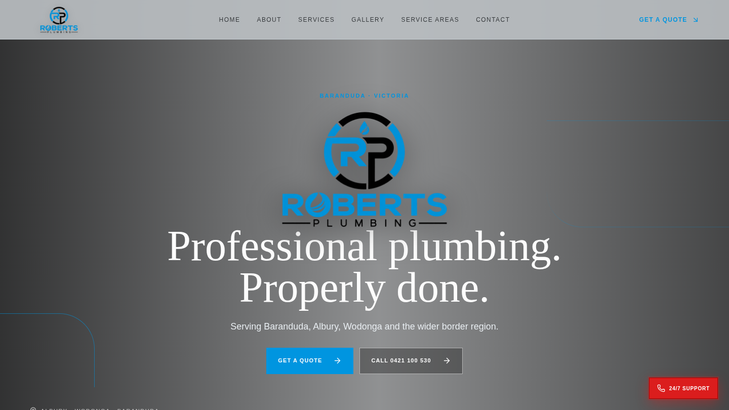 Roberts Plumbing website designed by Brisbane Web Design Co