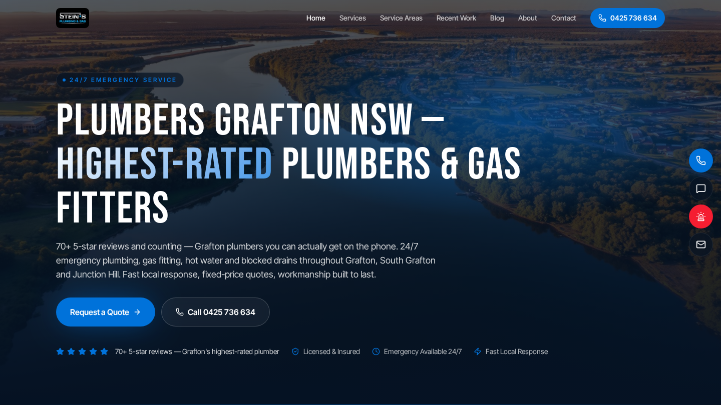 Steins Plumbing & Gas website designed by Brisbane Web Design Co