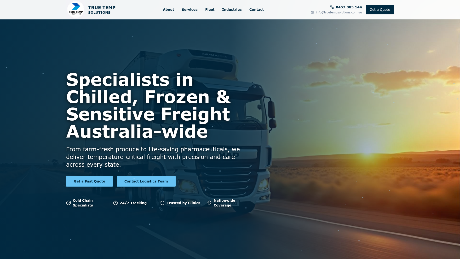 True Temp Solutions website screenshot