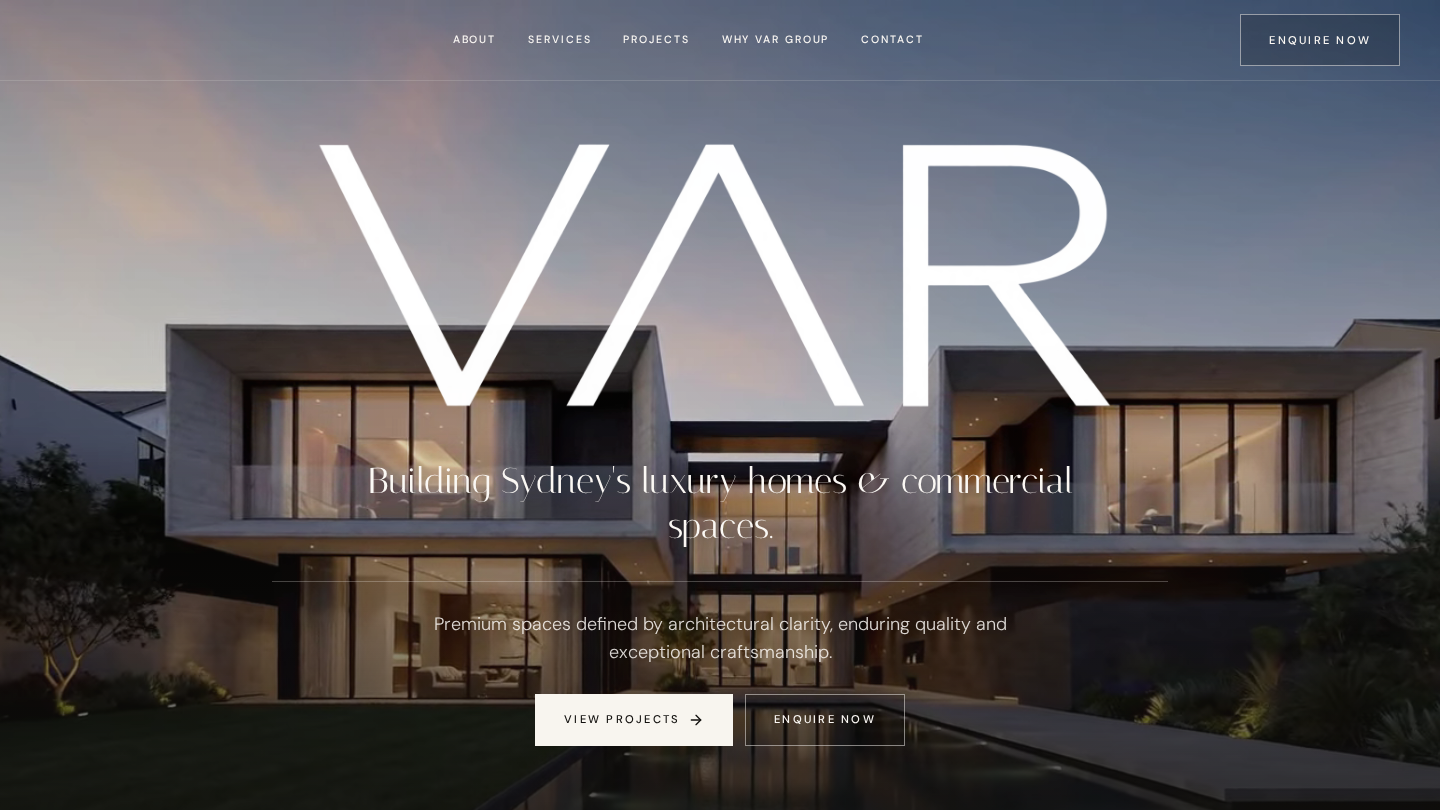 Var Group website designed by Brisbane Web Design Co