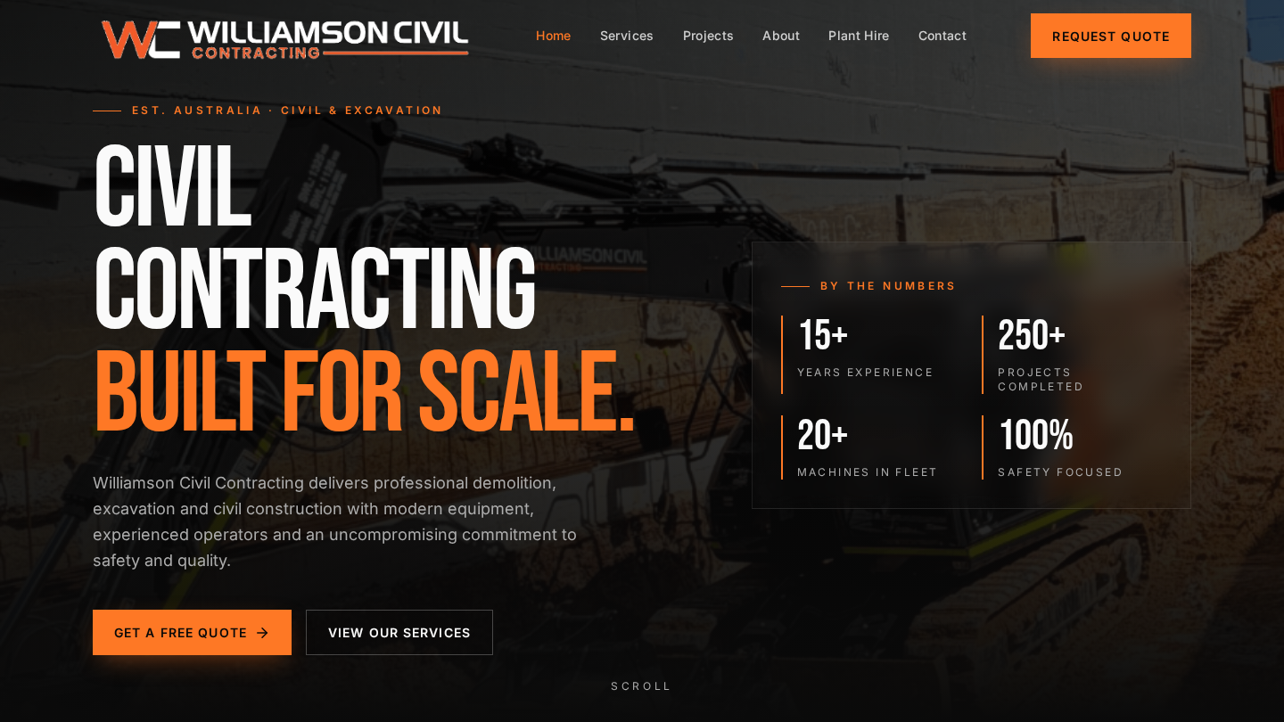 Williamson Civil Contracting website screenshot